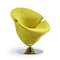 Manhattan Comfort Tulip Swivel Accent Chair in Green and Polished Chrome AC029-GR - alternate 1